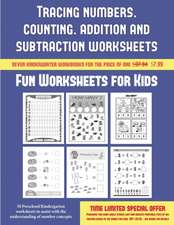 Fun Worksheets for Kids (Tracing numbers, counting, addition and subtraction)