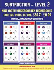 Printable Kindergarten Worksheets (Kindergarten Subtraction/taking away Level 2)