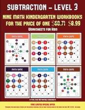 Worksheets for Kids (Kindergarten Subtraction/Taking Away Level 3)