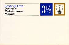 Brooklands Books Ltd: Rover 3.5 Litre Owners Maintenance Man