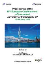 ECEG 2015 - Proceedings of the 15th European Conference on e-Government