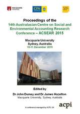 A-CSEAR 2015 - 14th Australasian Centre on Social and Environmental Accounting Research Conference