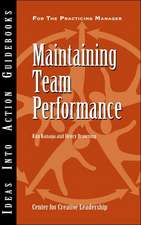 Maintaining Team Performance