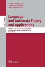 Language and Automata Theory and Applications: 13th International Conference, LATA 2019, St. Petersburg, Russia, March 26-29, 2019, Proceedings