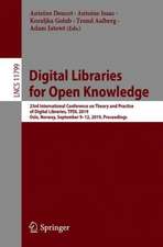 Digital Libraries for Open Knowledge: 23rd International Conference on Theory and Practice of Digital Libraries, TPDL 2019, Oslo, Norway, September 9-12, 2019, Proceedings