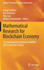 Mathematical Research for Blockchain Economy: 1st International Conference MARBLE 2019, Santorini, Greece