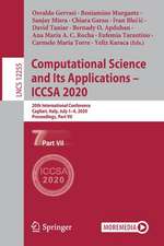 Computational Science and Its Applications – ICCSA 2020: 20th International Conference, Cagliari, Italy, July 1–4, 2020, Proceedings, Part VII