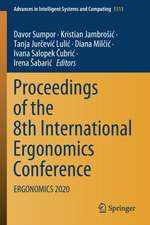 Proceedings of the 8th International Ergonomics Conference: ERGONOMICS 2020