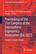 Proceedings of the 21st Congress of the International Ergonomics Association (IEA 2021): Volume II: Inclusive Design