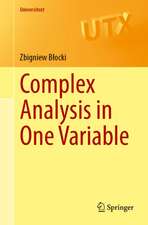 Complex Analysis in One Variable