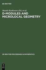 D-Modules and Microlocal Geometry: Proceedings of the International Conference on D-Modules and Microlocal Geometry held at the University of Lisbon (Portugal), October 29-November 2, 1990