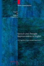 Speech and Thought Representation in English: A Cognitive-Functional Approach