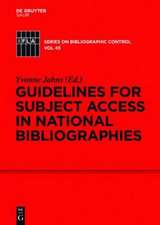 Guidelines for Subject Access in National Bibliographies