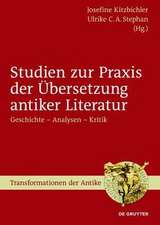 Studien zur Praxis der Übersetzung antiker Literatur: Geschichte – Analysen – Kritik