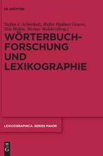 Worterbuchforschung Und Lexikographie