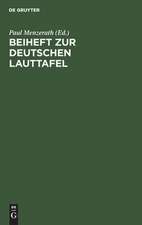 Beiheft zur Deutschen Lauttafel: mit verkleinerter Lauttafel und 1 Abbildung