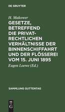 Gesetze, betreffend die privatrechtlichen Verhältnisse der Binnenschiffahrt und der Flößerei vom 15. Juni 1895: Nach d. Materialien erl. von H. Makower ; unter Berücks. der am 1. Jan. 1900 in Kraft tretenden Reichsgesetze