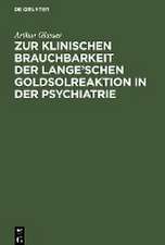 Zur klinischen Brauchbarkeit der Lange¿schen Goldsolreaktion in der Psychiatrie