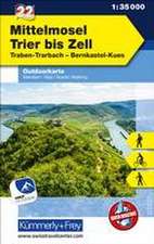 Mittelmosel - Trier bis Zell Traben - Trarbach - Bernkastel-Kues, Nr. 22 Outdoorkarte Deutschland 1:35 000