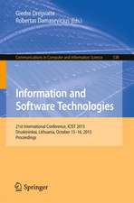 Information and Software Technologies: 21st International Conference, ICIST 2015, Druskininkai, Lithuania, October 15-16, 2015, Proceedings