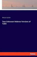 Two Unknown Hebrew Versions of Tobit