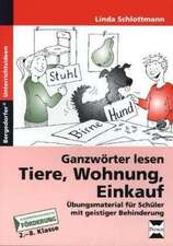 Ganzwörter lesen: Tiere, Wohnung, Einkauf