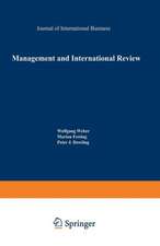 Management and International Review: Cross-Cultural and Comparative International Human Resource Management