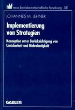 Implementierung von Strategien: Konzeption unter Berücksichtigung von Unsicherheit und Mehrdeutigkeit