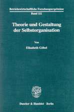 Theorie und Gestaltung der Selbstorganisation.