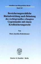 Bereicherungsrechtliche Rückabwicklung nach Belastung des rechtsgrundlos erlangten Gegenstandes mit einem Kreditsicherungsrecht.