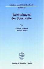 Rechtsfragen der Sportwette.