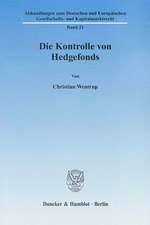 Wentrup, C: Kontrolle von Hedgefonds