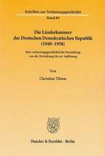 Die Länderkammer der Deutschen Demokratischen Republik (1949-1958)