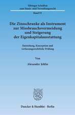 Die Zinsschranke als Instrument zur Missbrauchsvermeidung und Steigerung der Eigenkapitalausstattung.