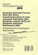 Biologische Arbeitsstoff-Toleranz-Werte (BAT-Werte), Expositionsäquivalente für krebserzeugende Arbeitsstoffe (EKA), Biologische Leitwerte (BLW) und Biologische Arbeitsstoff-Referenzwerte (BAR)