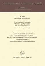 Untersuchungen über den Einfluß des Flottenaustausches in Textilien auf die Entfernung wasserlöslicher Substanzen, Pigmente und Fette in Abhängigkeit von Flottenparametern