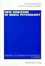 New Horizons in Media Psychology: Research Cooperation and Projects in Europe