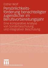 Persönlichkeitsförderung benachteiligter Jugendlicher im Berufsvorbereitungsjahr