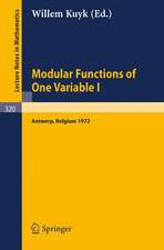 Modular Functions of One Variable I: Proceedings International Summer School, University of Antwerp, RUCA, July 17 - August 3, 1972