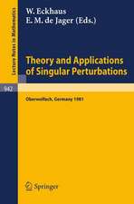 Theory and Applications of Singular Perturbations: Proceedings of a Conference Held in Oberwolfach, August 16-22, 1981