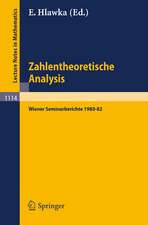 Zahlentheoretische Analysis: Wiener Seminarberichte 1980-82