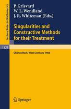 Singularities and Constructive Methods for Their Treatment: Proceedings of the Conference held in Oberwolfach, West Germany, November 20-26, 1983