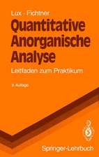 Quantitative Anorganische Analyse: Leitfaden zum Praktikum