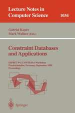 Constraint Databases and Applications: ESPRIT WG CONTESSA Workshop, Friedrichshafen, Germany, September, 8 - 9, 1995. Proceedings