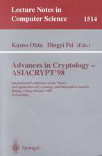 Advances in Cryptology — ASIACRYPT’98: International Conference on the Theory and Application of Cryptology and Information Security, Beijing, China, October 18–22, 1998, Proceedings