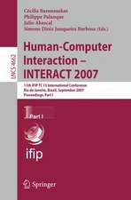 Human-Computer Interaction - INTERACT 2007: 11th IFIP TC 13 International Conference, Rio de Janeiro, Brazil, September 10-14, 2007, Proceedings, Part I