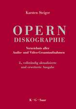 Opern-Diskographie: Verzeichnis aller Audio- und Video-Gesamtaufnahmen