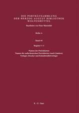 Register 1-3: Register 1: Namen der Porträtierten / Register 2: Namen der außerdeutschen Porträtierten (nach Ländern) / Register 3: Verleger, Drucker u. Künstlerverleger