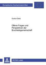 Offene Fragen Und Perspektiven Der Bruchteilsgemeinschaft