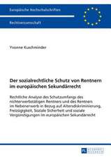 Der Sozialrechtliche Schutz Von Rentnern Im Europaeischen Sekundaerrecht: Rechtliche Analyse Des Schutzumfangs Des Nichterwerbstaetigen Rentners Und D